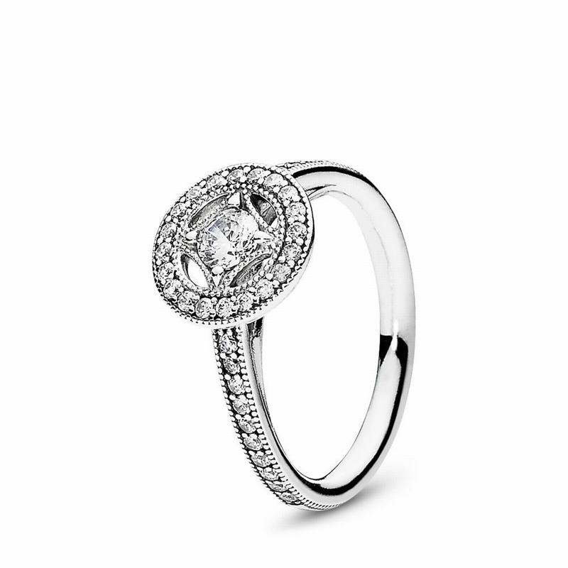 Pandora Vintage Allure Promise Ring Ireland - Sterling Silver/Cubic Zirconia - 903257QPI